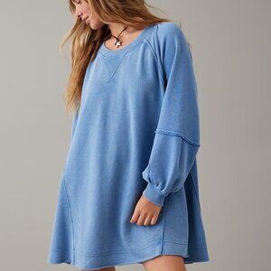 NWOT AE Long-Sleeve Fleece Babydoll Dress, size Large